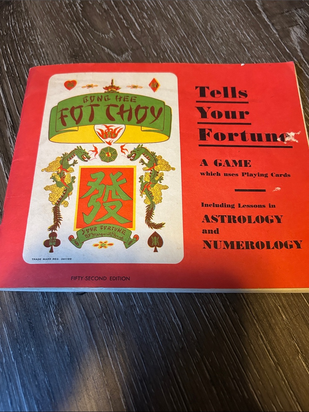RARE Vintage 1938 Gong Hee Fot Choy Tells Your Fortune Game - Red